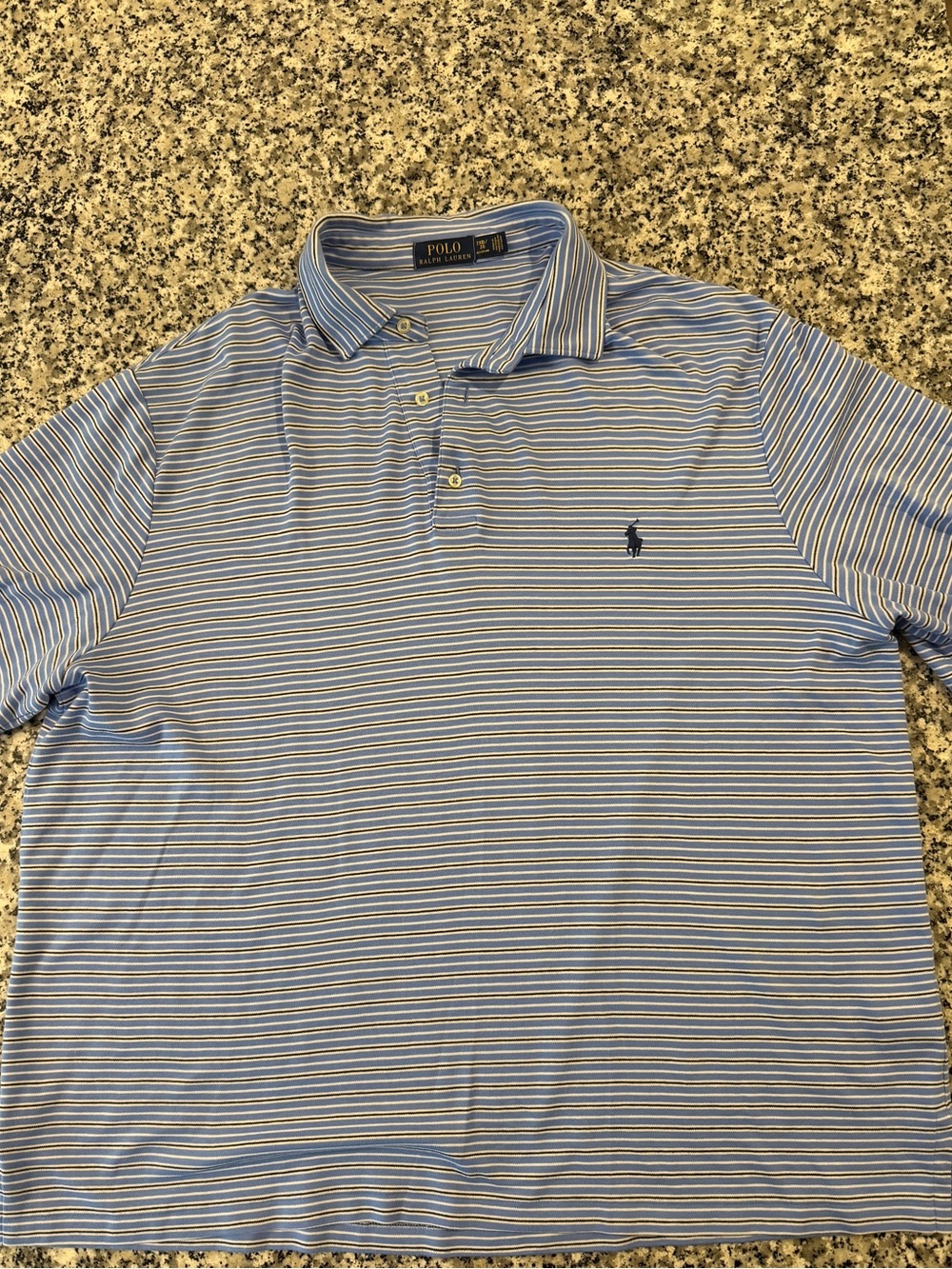 Polo by Ralph Lauren Light Blue White Striped Short-Sleeve Polo
